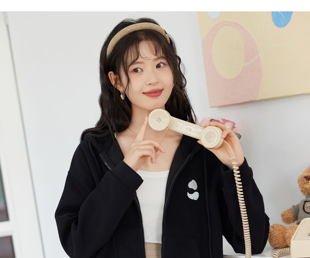 Halo Queen Hoodie Jacket for Women, Spring And Autumn, with Hood And Zipper Pockets, Loose-Fitting Fashion Casual Outerwear, New Product H143W1010 17