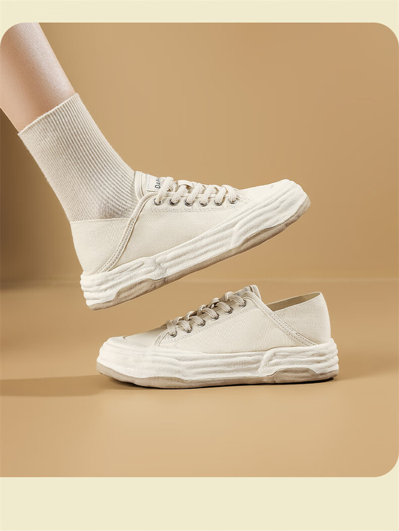 DAPHNE Slip-On Canvas Shoes for Women, New Autumn 2026 Style, Flat Maternity Shoes, Two-Way Casual Sneakers, Versatile White Shoes 9