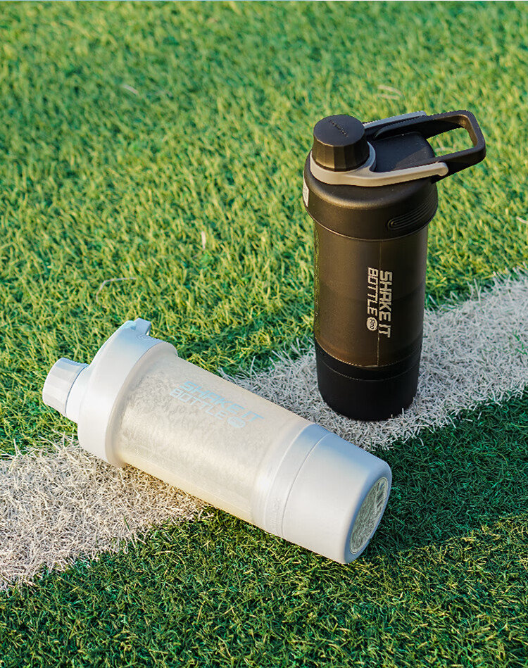 LOCK&LOCK Sports Shaker Bottle with Individual Storage Box, Portable Plastic Cup, Fitness Tea Water Bottle, Gray (580mL+170mL) 8