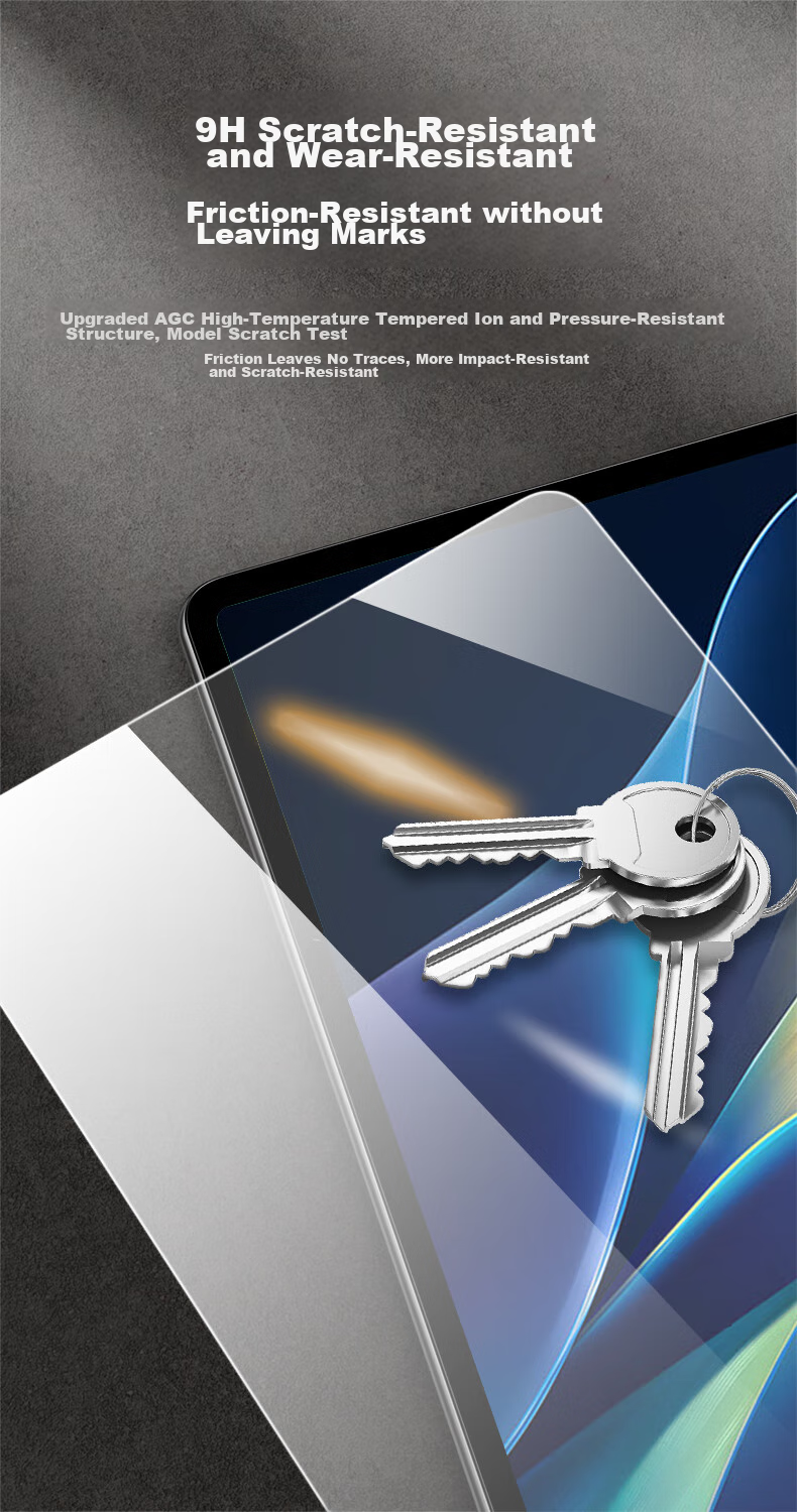 CangHua Tempered Glass Screen Protector for Vivo Pad Air 11.5-Inch, IQOO Pad Air Tablet Protective Film, Full Coverage High Definition Anti-Fingerprint Screen Protector 9
