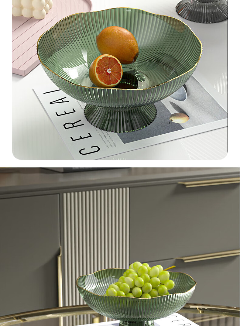 Dipur Luxury Fruit Tray Household Fruit Plate Living Room Coffee Table Nut Tray Snack Tray Candy Tray 1