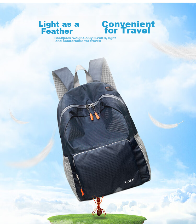 GOLF Fashion Backpack for Men And Women, Lightweight Travel Bag, Outdoor Folding Bag, Sports Bag, Student Schoolbag 1