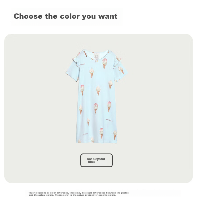 Hodohome Children's Summer Nightgown, Girls' 50S Modal Sleep Dress, Loose-Fitting Cool-Feeling Dress, Can Be Worn Outside, Size 350 140 8