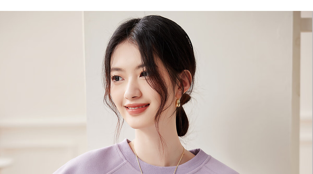 PinCai Relaxed Fit Sweatshirt for Women, Solid Color Round Neck Simple Loose Sweatshirt, Fashionable Casual Versatile Top P143W1031 43