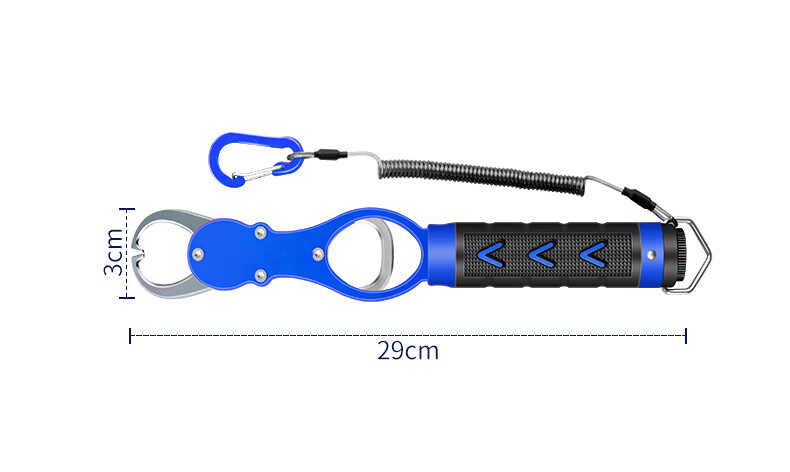 Grsaed Fish Controller with Scale, Multi-Functional Aluminum Alloy Fish Catcher, Fish Clamp, Fish Grabber, Fish Control Pliers with Lanyard, Blue 7