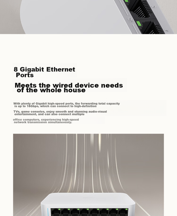 MI 2.5G Switch, 2.5G Electrical Ports *4 + 10G Optical Ports *2, Enterprise-Grade Gigabit Switch, Monitoring Network Cable Splitter, Flow Distributor 4