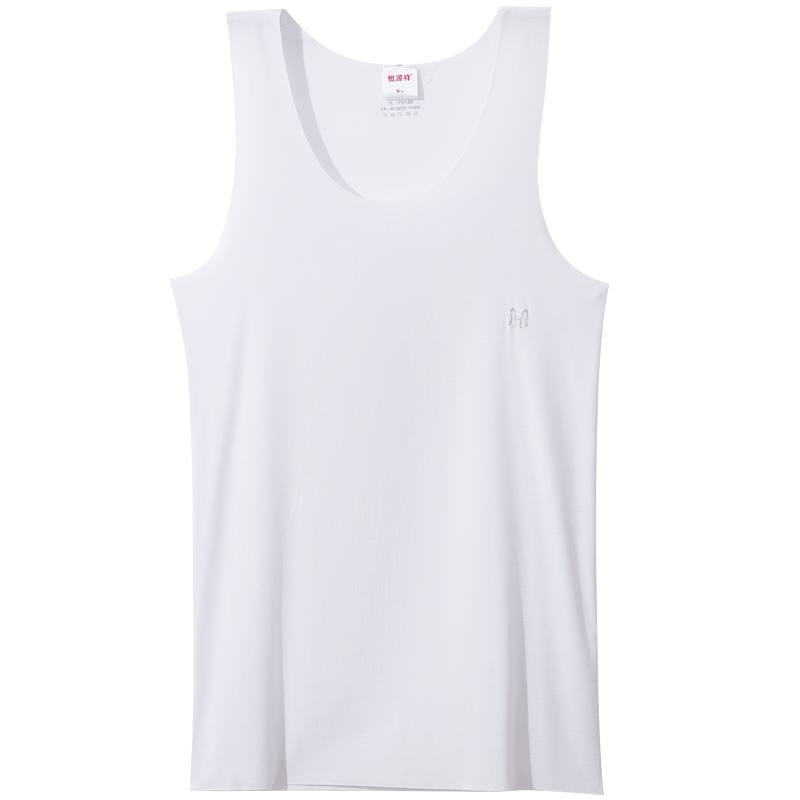 Hengyuanxiang [Modal Tank Top] Summer Men's Ice Silk Seamless Cuttable Undershirt, Athletic High-Elastic Breathable White