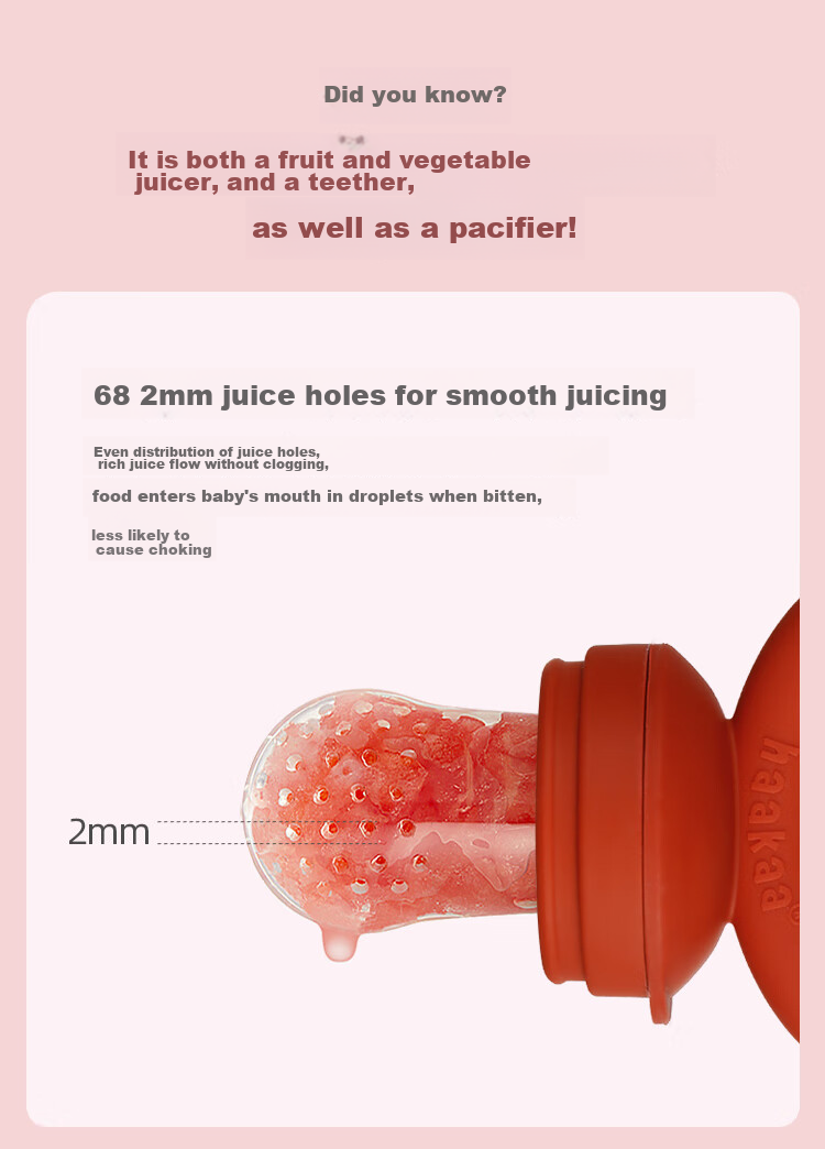 Haakaa Baby Food Teether, Lotus Pink Color, Fruit And Vegetable Teether for Infants, Fruit Sucking Toy And Complementary Food Feeder 4