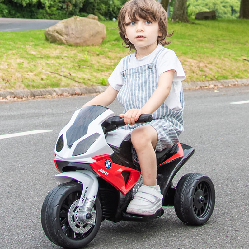 BeRica Children's Electric Tricycle Motorcycle, BMW Authorized Toy Car for Boys And Girls, Rideable, Baby Gift