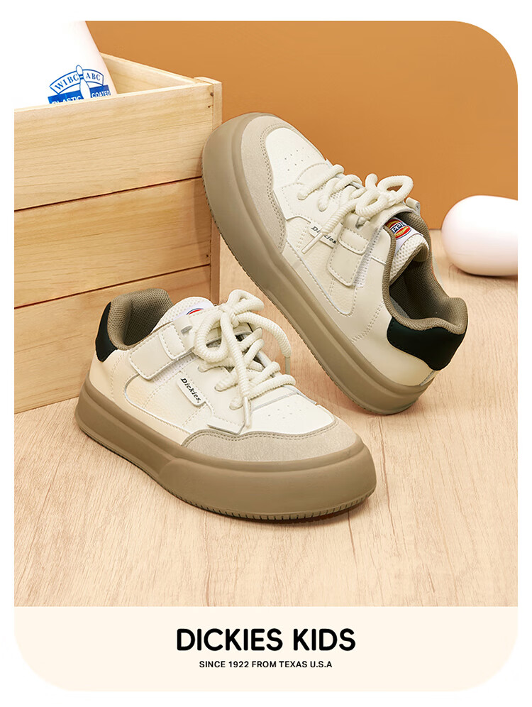 Dickies Children's Canvas Shoes, New Spring And Summer Style for Girls, Casual Shoes with Fleece Lining, Comfortable Training Shoes for Older Kids, Lightweight Versatile White Sneakers for Students 21