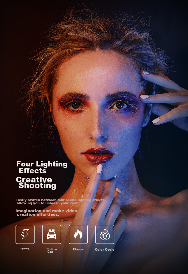 AMBITFUL Photography Fill Light, RGB Full Color Stick Light, Live Streaming Atmosphere Light, Outdoor Shooting Portable Pocket Light, Handheld Ice Light, LED Lighting 7
