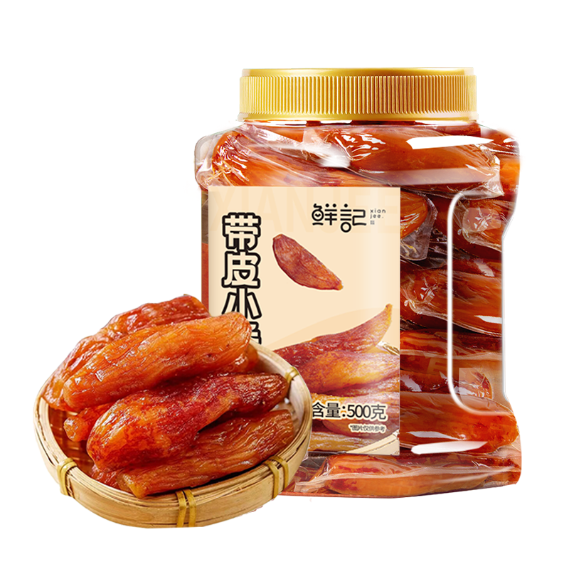 鲜记 带皮小香薯500g 农家蒸薯干 番薯红薯干 独立真空包装  年货零食