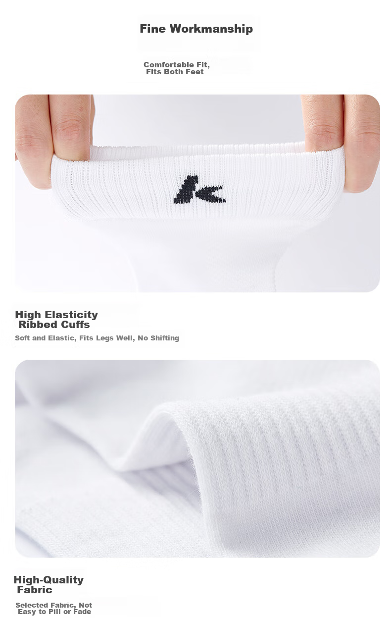 KAWASAKI Badminton Socks for Men with Terry Bottom Sports Short Socks A6102 (Three-Pair Pack) White-Gray Size One Fits All 6