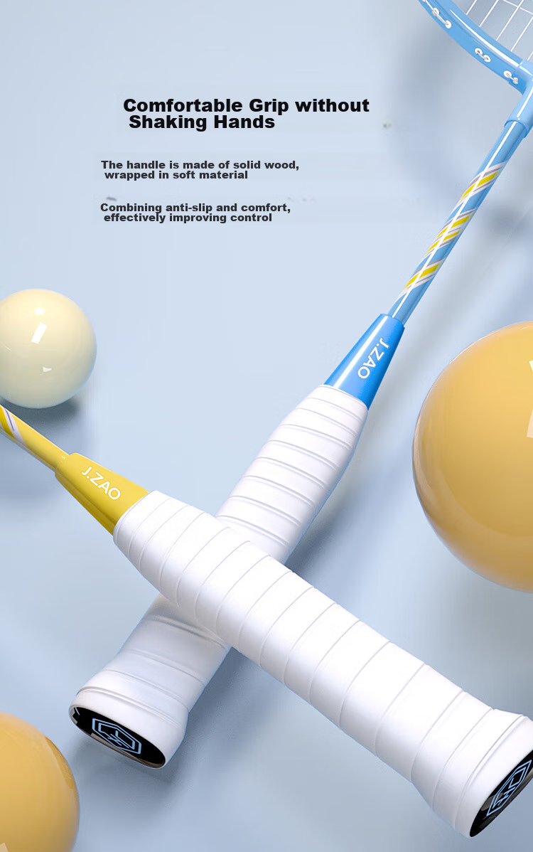 JD Original Iron Alloy Badminton Racket Set, Durable And Easy on Hands, Training Kit for Primary School Students Aged 6-13 5