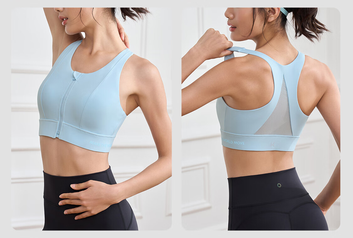 Keep Front Zipper Easy-To Sports Bra for Women, High-Intensity Shock-Absorbing Vest-Style Bra 12405 Oxygen Purple L 25