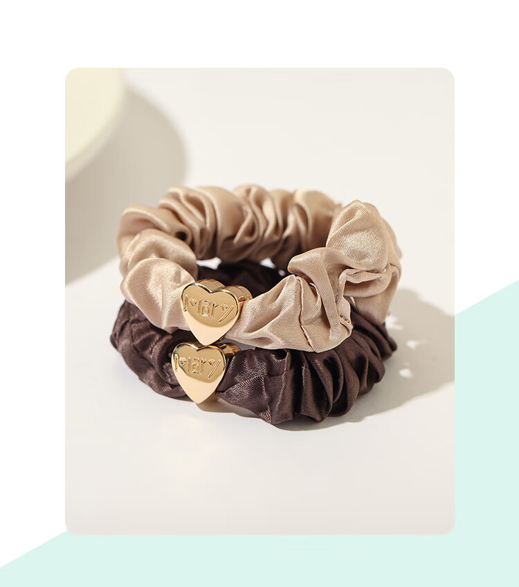 CHIMERA 2 Pieces Silk Hair Ties, Mulberry Silk Hair Bands, Hair Elastics, Hair Flowers, Hair Accessories for Women, Mid-Autumn Festival Gift 8
