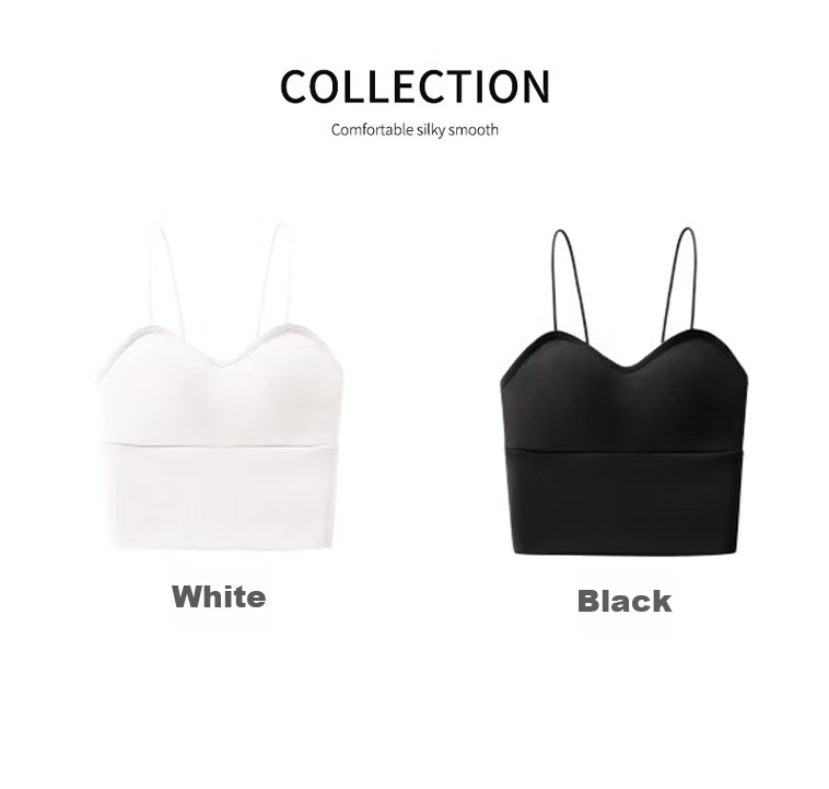 FitonTon Women's Camisole Bra, Beautiful Back Design, Sports Yoga Underwear with Built-In Bra Pad, Sexy Lingerie, White, Size M 9