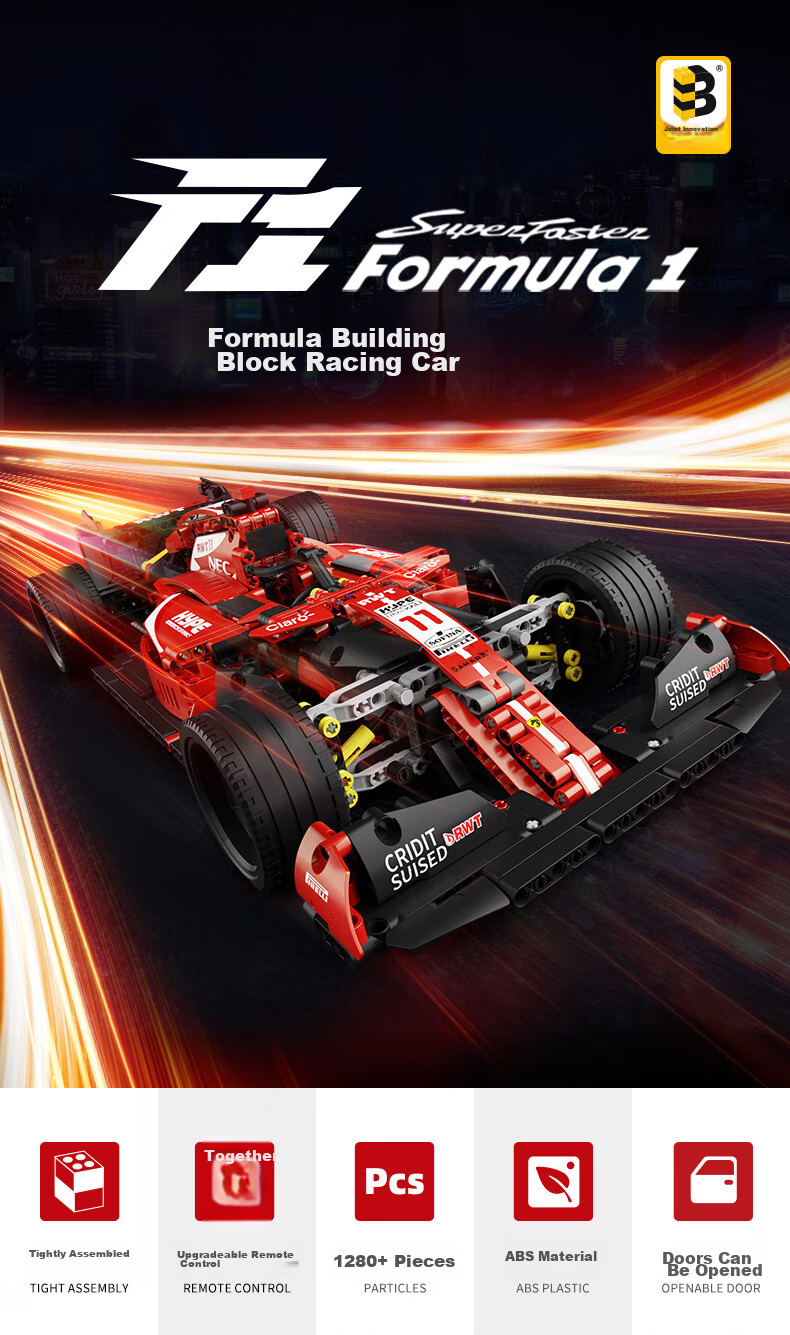 Lianhe Chuangxiang Compatible with Lego Ferrari F1 Race Car Building Blocks, Toy Car for Boys Aged 8-12, Birthday Gift 1