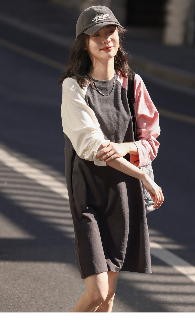 Dme [Modern Academic Style Sweatshirt Dress] Youthful, Age-Reducing, Light Sporty Style, Slimming, Fashionable Dress 9