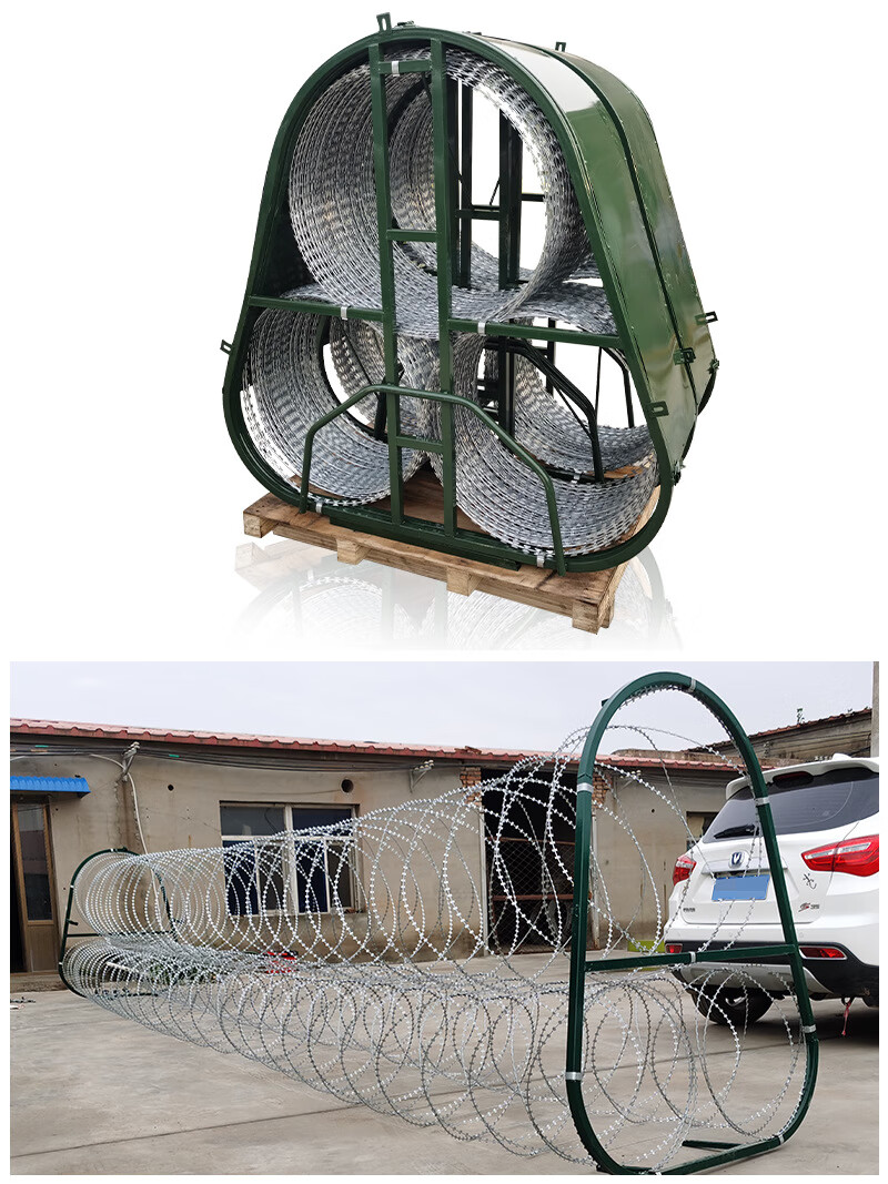 单筒三筒防暴阻隔网隔离网拦截网封防爆防冲网马路伸缩封控蛇腹型铁丝