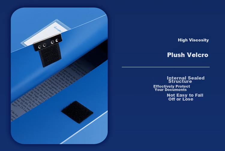 GuangBo 55mm A4 File Box Document Organizer with Velcro, Bright Blue, A88013 10