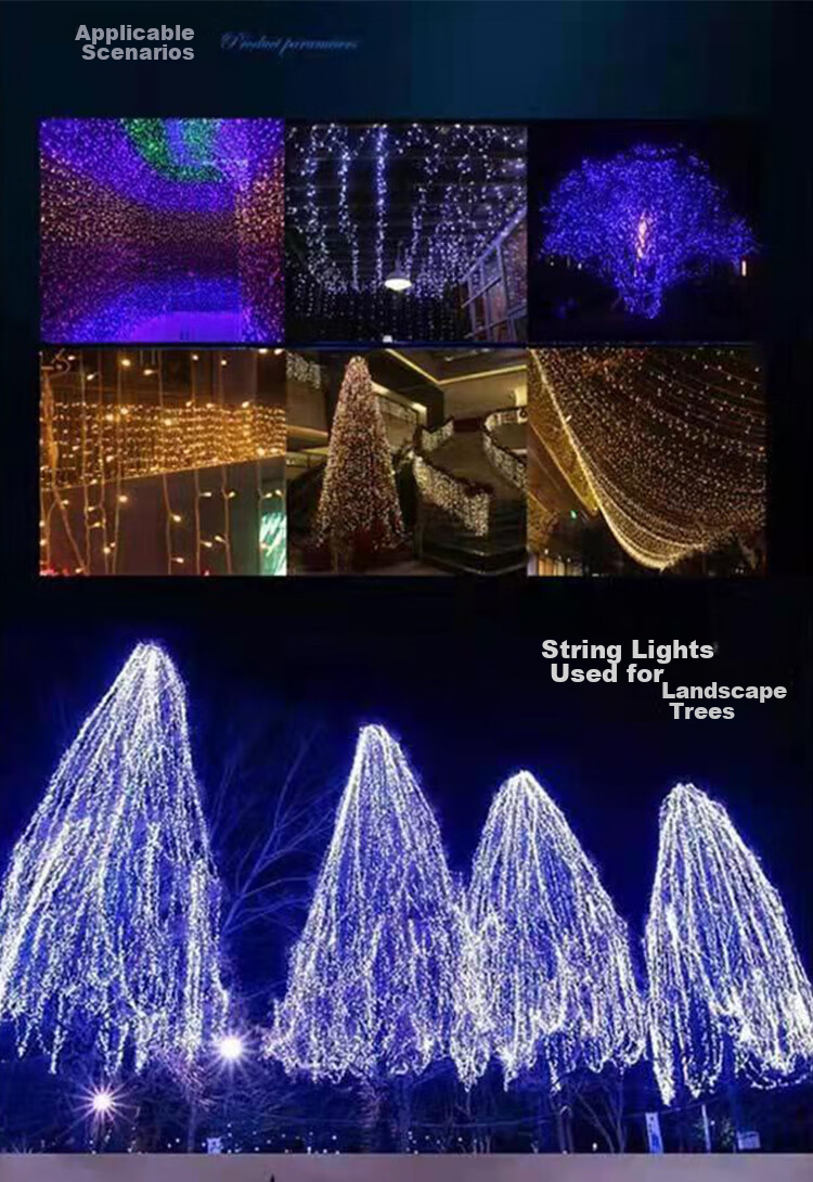 DiliCarr LED Meteor Shower Lights, Colorful Tree Lights, Flashing String Lights, Starry Sky Outdoor Waterproof Hanging Lights for Trees, New Year Decorative Colored Lights 13