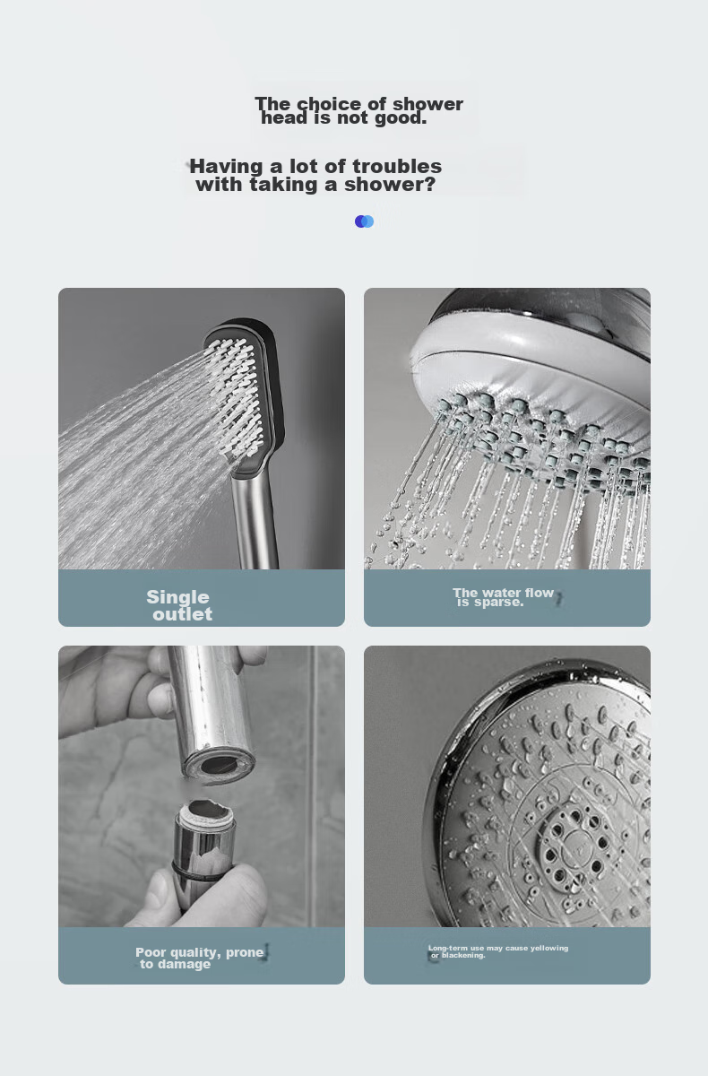 MICOE Pressurized Shower Head, High-Pressure Bathroom Shower Gun, Gray Lotus Head Handheld Shower, M-HS18Q 3