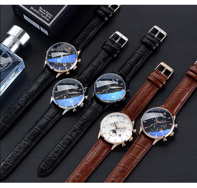 Bestdon Men's Fully Automatic Mechanical Watch, Water-Resistant, Trendy Wristwatch Gift Box for Me 19