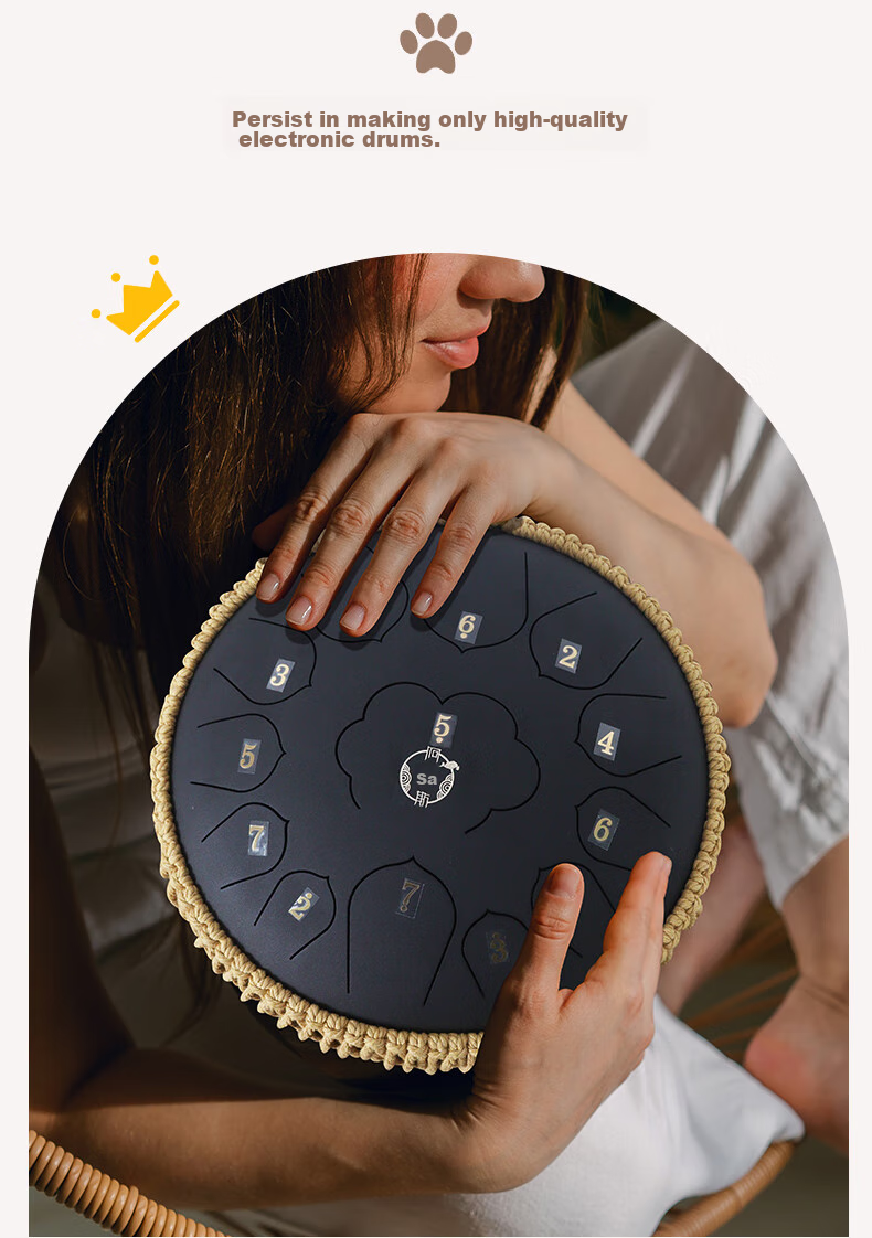 Asasi Titanium Steel Handpan Ethereal Drum 12-Inch 13-Tone Professional Performance Birthday Musical Instrument Gift Sold by JD 3
