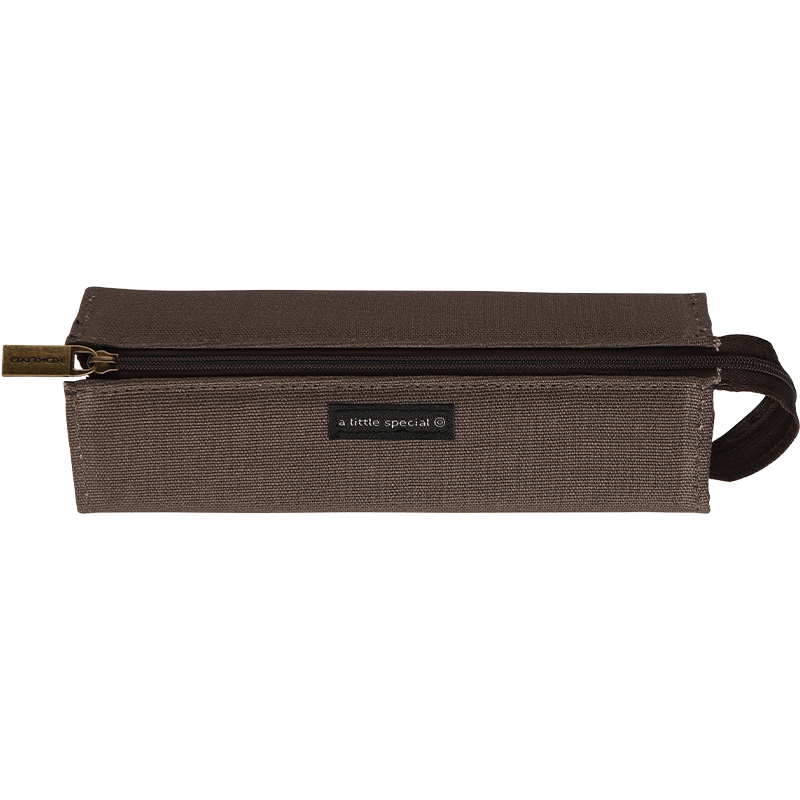 KOKUYO One-Meter New Pure Stationery Pencil Case, Large Capacity Pencil Storage Box, Compartmentalized Organization, Dark Brown, 1 Piece, WSG-PCS22DS