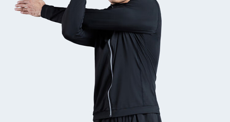Fandimu Fleece-Lined Sports Set, Four-Piece Men's Fitness Outfit, Long-Sleeve Thin Fleece Base Layer, Elastic Training Basketball Running Set, Size M 17