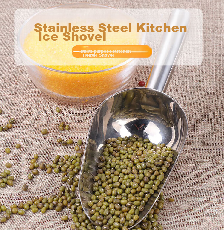 Baijie Stainless Steel Ice Scoop, Grain Scoop, Dried Fruit Scoop, Rice Scoop, Flour Scoop, Tea Scoop, Sugar Scoop, Melon Seed Scoop, Popcorn Scoop, Household Food Scoop 1