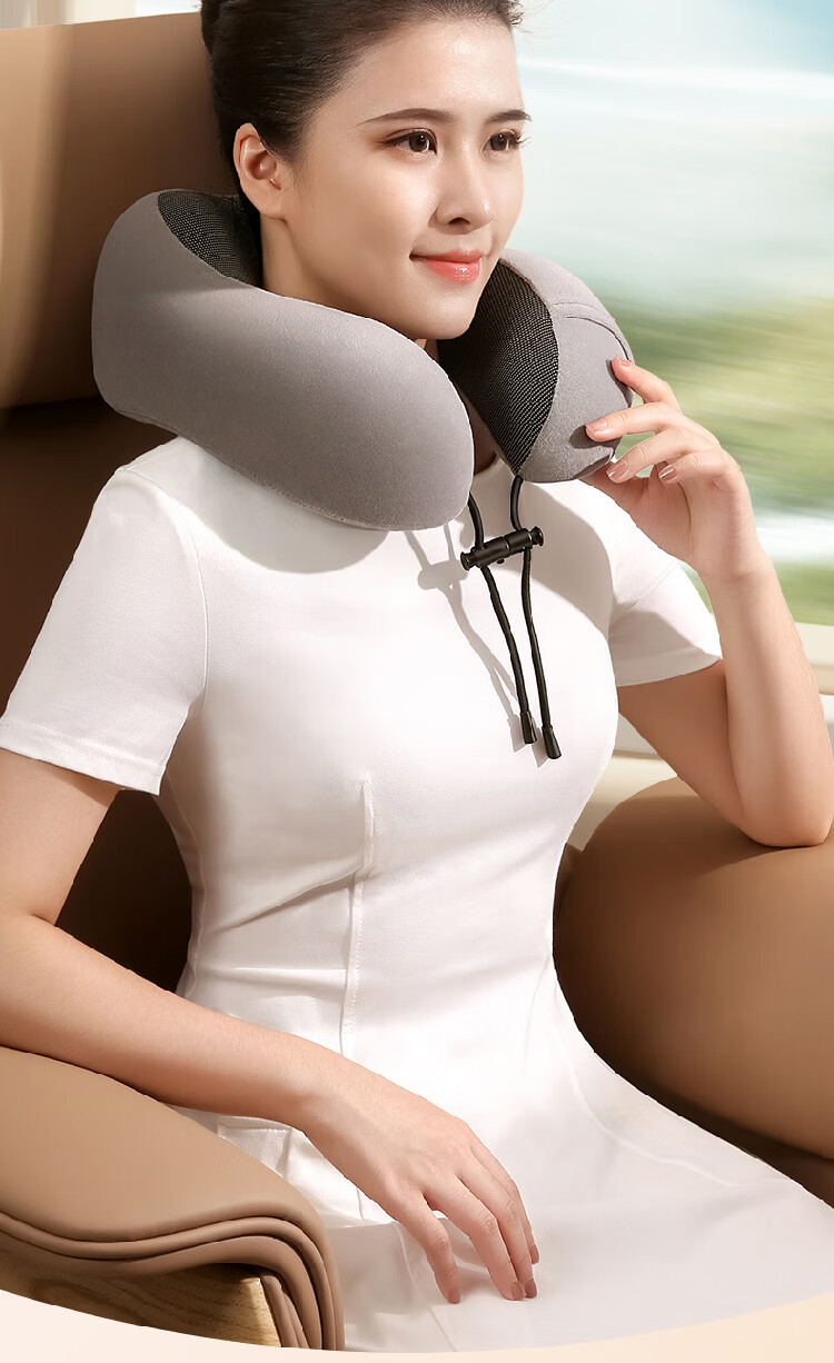 Mixiaoshu U-Shaped Pillow, Nap Pillow, Sleeping Cervical Pillow, Specialized Memory Foam Neck Support Pillow, for Car, Airplane Travel, Nap 3