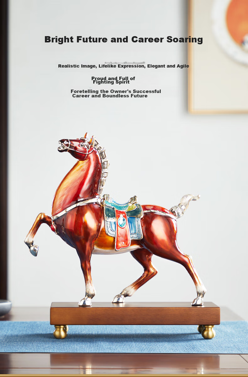 Nuoshiman, Successful Horse Figurine, Living Room Entrance Hallway Wine Cabinet Decoration, Executive Office Desk Ornament, High-End Housewarming And Business Opening Gift 3