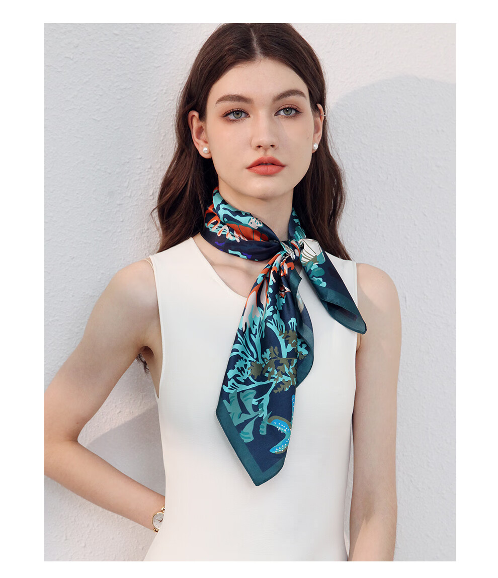 Hangsilu Silk Scarf for Women, Square Scarf, Lightweight Mulberry Silk Neck Scarf, Birthday And Holiday Gift for Mom, Teacher, Or Friends 19
