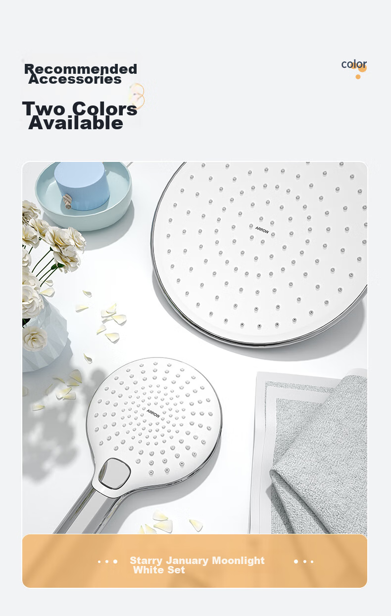 ARROW High-Pressure Handheld Shower Head, Bathroom Descaling Large Shower Head, Shower And Bathing Lotus Head, Pressurized Top Spray Head 14