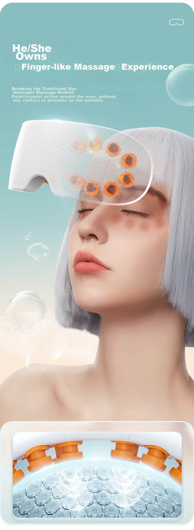 Manyue Q7 Eye Massager, Steam Atomization Eye Care Device for Adults, Eye Massage Mask, Birthday Gift 7