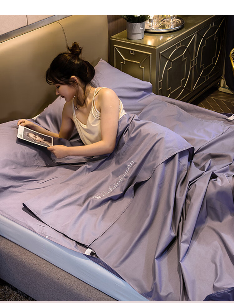Wuyinliangpin Hotel Anti-Dirt Sleeping Bag, Pure Cotton, for Business Trips And Travel, Portable Bed Sheet, 200*210cm 14