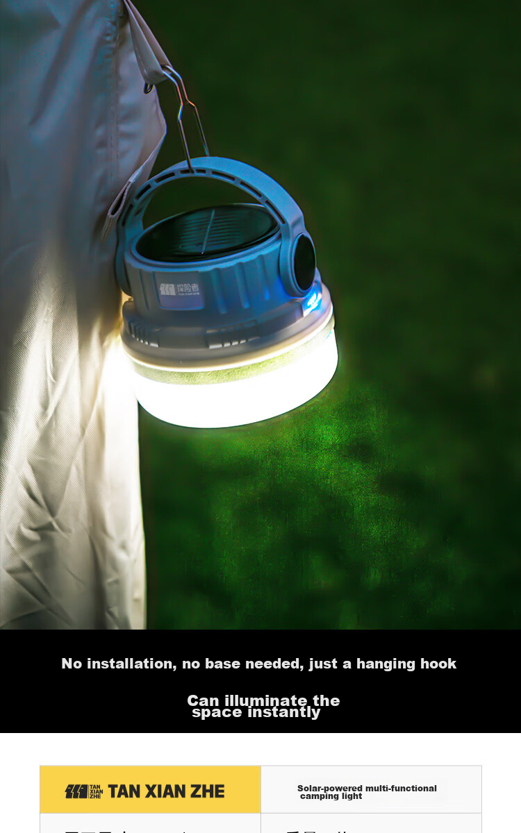 TAN XIAN ZHE Outdoor Camping Lantern, Waterproof Lamp with Ambient Light, Tent Decorative Light, Quick-Storage String Lights for Indoor Decoratio 13