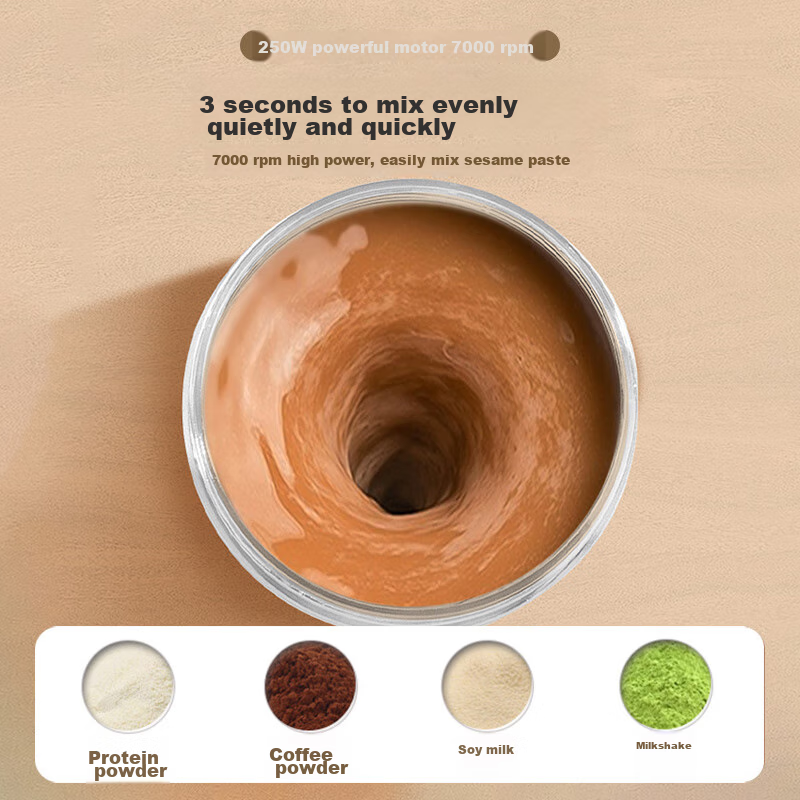 TEOTM Shaker Cup, Automatic Shaker Cup, Electric Shaker Cup, Rechargeable Magnetic Shaker Cup for Coffee Beans And Milk Powder