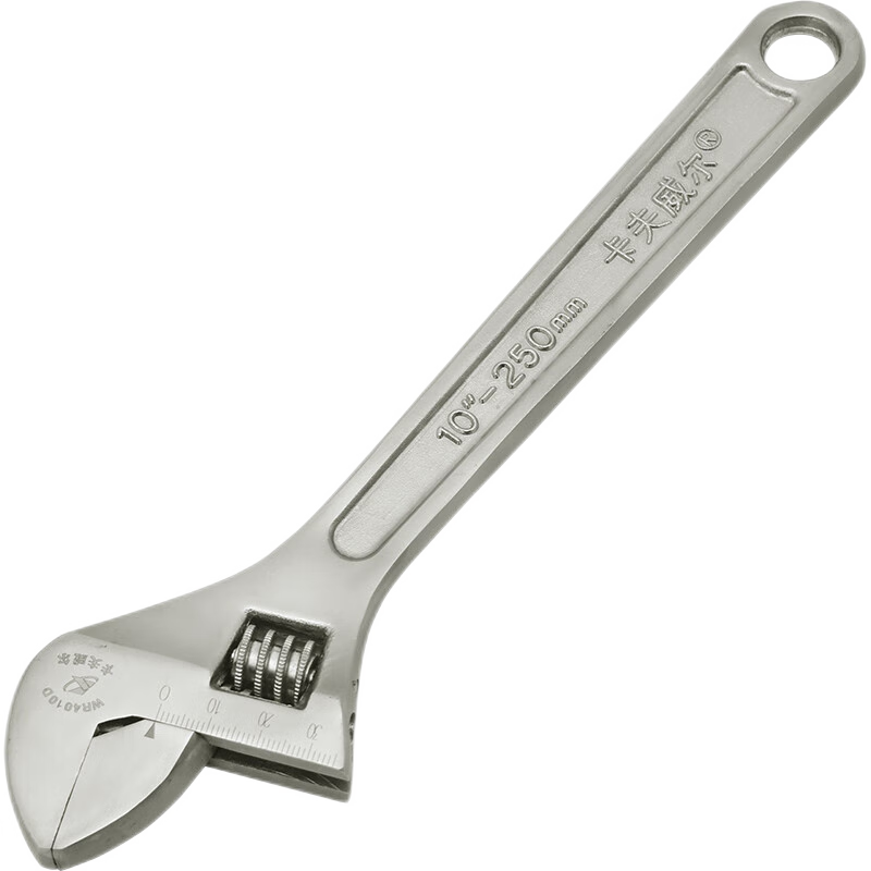 Kafwell Adjustable Wrench Full Nickel-Plated Iron Wrench 10 Inch WR4010D