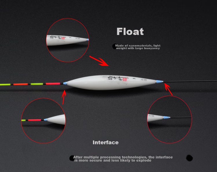 Shensha Fishing Float, Nano Fish Float, Jujube Seed Thickened Eye-Catching Crucian Carp Float, Carp Float Set, Buoy Fishing Tackle 3