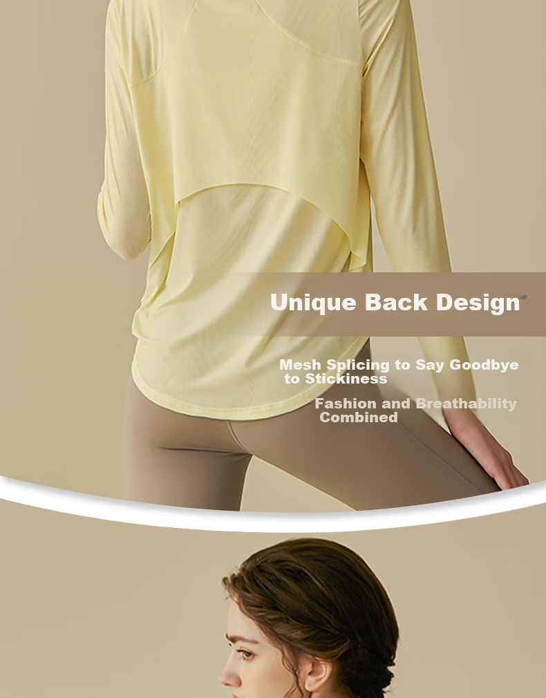 XUEXIMAN Yoga Wear for Women, Loose-Fitting Breathable Sports Top, Running Quick-Dry Training Long-Sleeve T-Shirt, Fitness Clothing, Autumn And Winter Outerwear 6