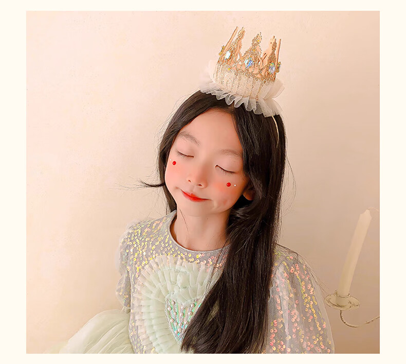 Duomeiyi Birthday Hat, Birthday Scene Decoration, Girl Adult Dress-Up, Children's Birthday Decorations, Props, Pink Crown, Veil 12