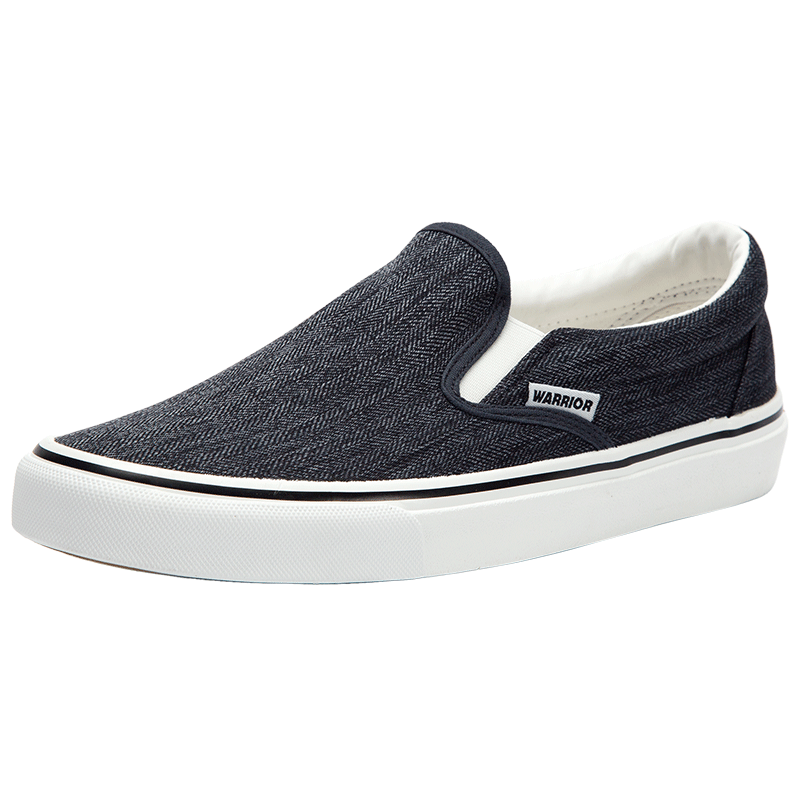 Warrior Canvas Shoes for Men, Comfortable Slip-On Loafers, Traditional Beijing Cloth Shoes, Casual Shoes A066 Black Size 43