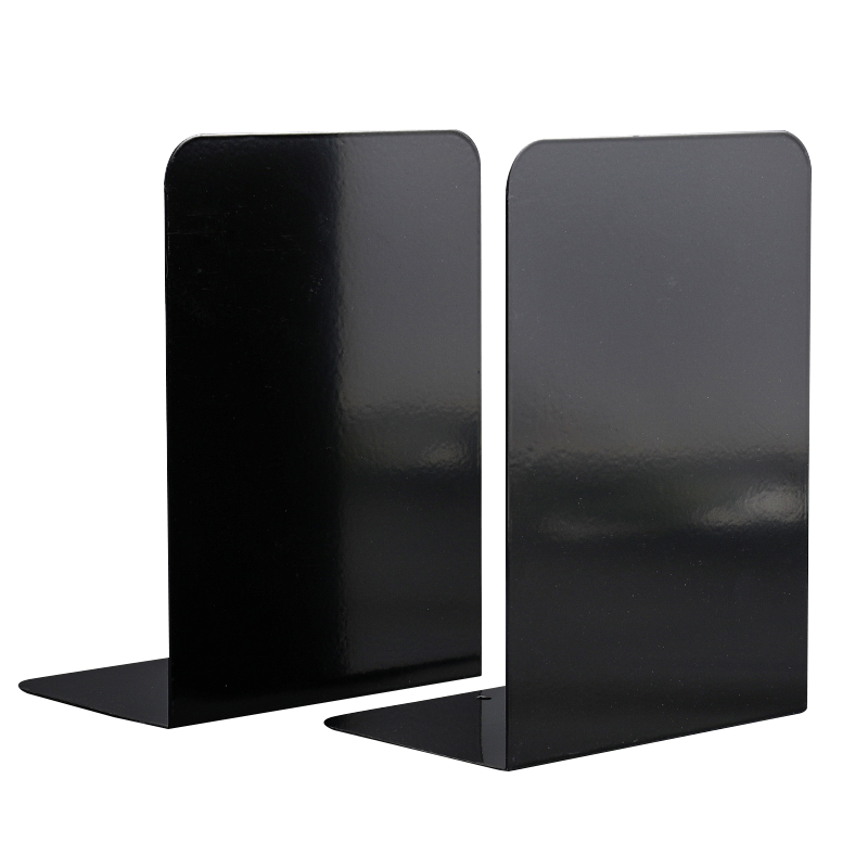 DiLe Metal Minimalist Bookend, Black, Student Desktop Desk Organizer for Books, Book Holder, Book Support, Creative Shelf Divider, 2545, 2-Piece Set