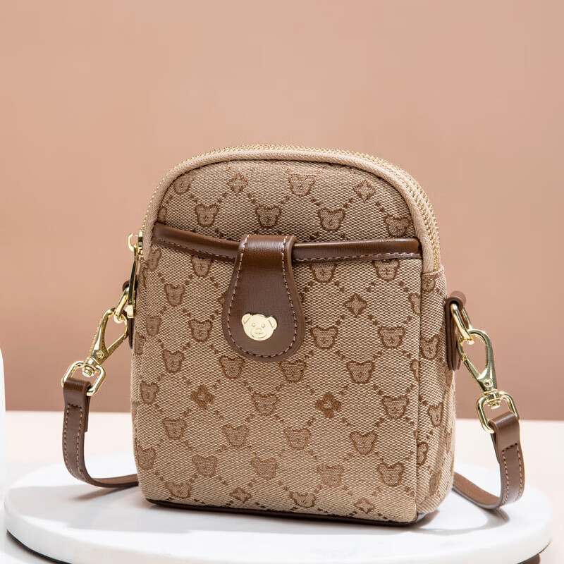 Xiaoxiongyilian Shoulder Crossbody Mini Bag for Women, Phone Pouch, Fashionable Versatile Mini Handbag, Printed Bucket Bag, Valentine's Day Gift