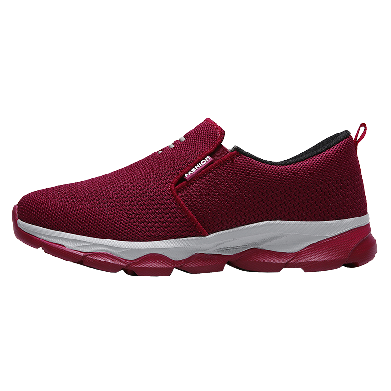 Pounise Middle-Aged And Elderly Walking Shoes, Comfortable And Lightweight Mom Shoes for Women, PYX-LK6952, Jujube Red, Size 40
