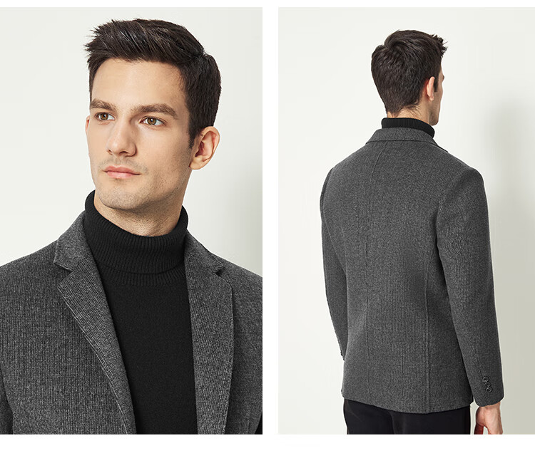 FIRS Wool Blend Suit Jacket Men's Autumn and Winter Business Casual Work Commute Professional Knitted Thickened Warmth 7