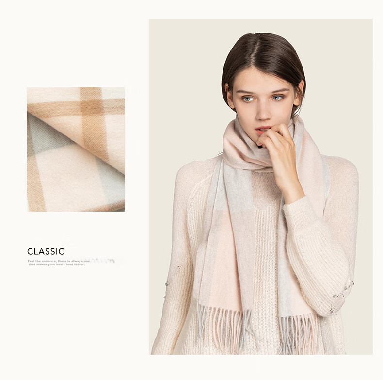 Siggi [Gift Box] Pure Cashmere Scarf for Women, Autumn And Winter British Plaid Shawl, Warm Neck Wrap, Mid-Autumn Festival And New Year Gift 6